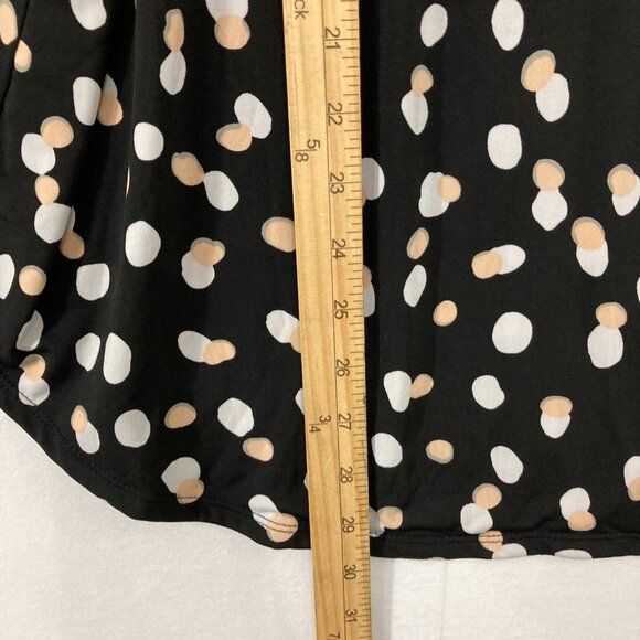 Carmen Top size 2X Black Polka Dot Flare Sleeve Stretch Knit Office Career - Picture 4 of 8
